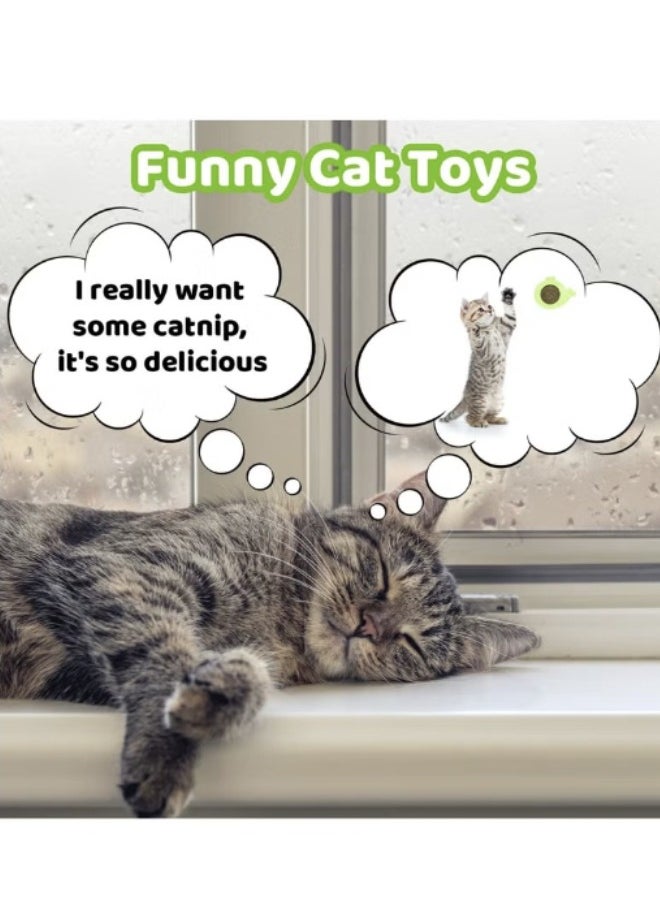 Generic - 3 PCS Wall Catnip Balls, Natural Catnip Ball Edible Licking Ball Catnip Wall Roller, Teeth Cleaning Cat Bite Toy, Rotating Licking Toy Cat Energy Ball Toy (Blue, Green, Pink) - Image 1