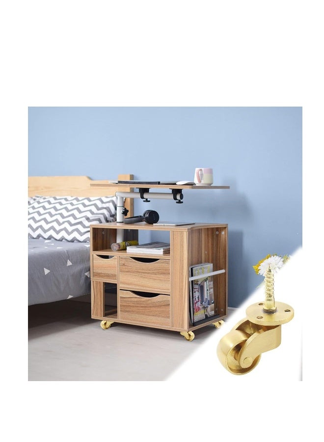Swivel Caster Wheels, 4 Pcs Universal Stem Casters Brass Castor Heavy Duty 360 Degree Rotation Swivel Wheels Hardware Movable for Furniture Trunk Box Sofa Trolley Chairs Cabinet Be  - Image 5
