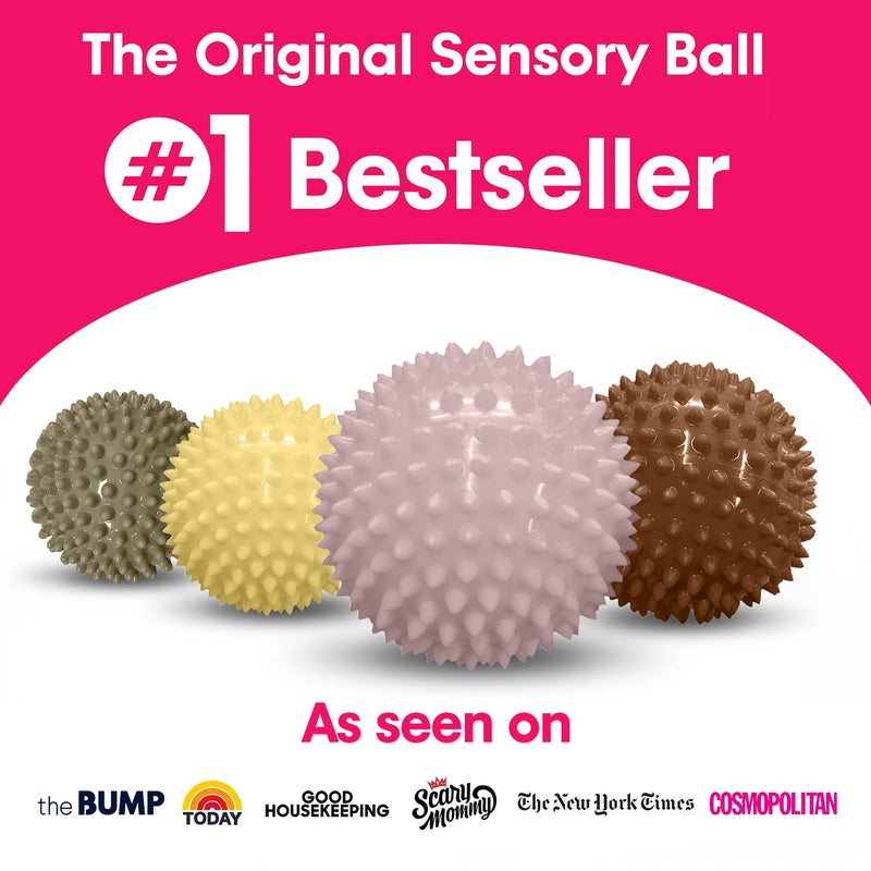 Edushape Sensory Balls for Baby - 4â€ Trendy Color Baby Balls That Help Enhance Gross Motor Skills for Kids Aged 6 Months and Up - Pack of 4 Vibrant Colorful and Unique Textured Balls for Baby - Image 4