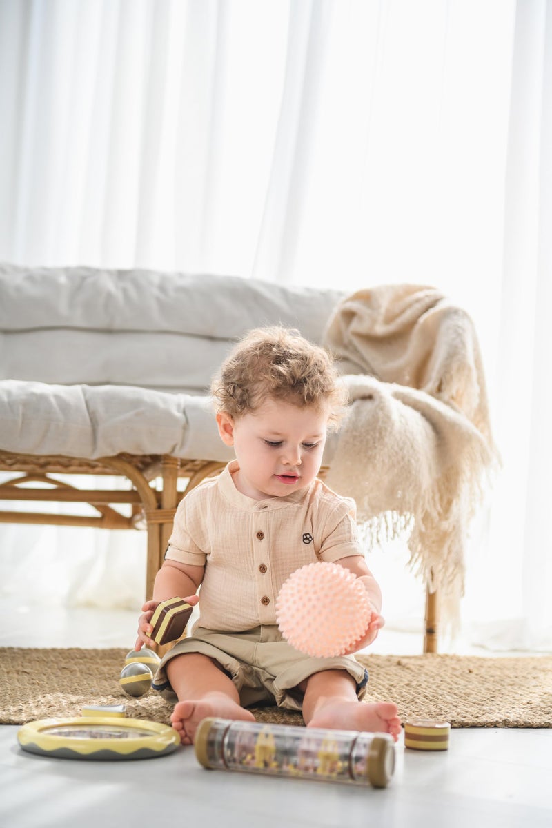 Edushape Sensory Balls for Baby - 4â€ Trendy Color Baby Balls That Help Enhance Gross Motor Skills for Kids Aged 6 Months and Up - Pack of 4 Vibrant Colorful and Unique Textured Balls for Baby - Image 2