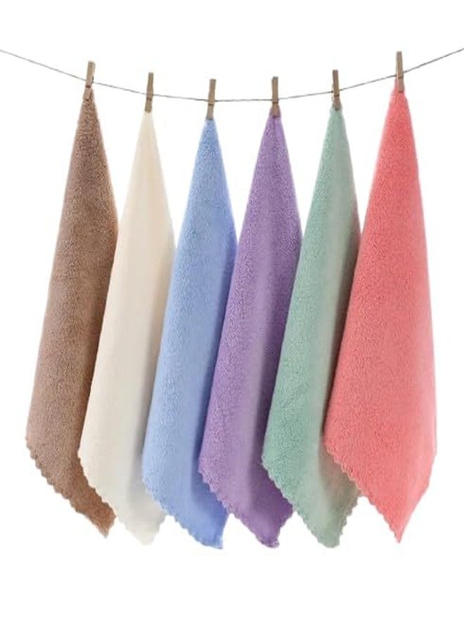FAIRY FIRST Handkerchiefs Ultra Absorbent and Super Soft Microfiber Face Towels Baby Wash Cloth Multi Purpose Fingertip Towels Soft Face Cloth Newborn Babies,Women, Girls - Multicolour (Pack of 6) - Image 1