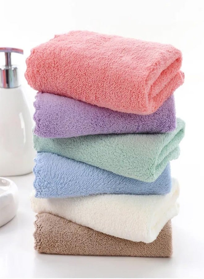 FAIRY FIRST Handkerchiefs Ultra Absorbent and Super Soft Microfiber Face Towels Baby Wash Cloth Multi Purpose Fingertip Towels Soft Face Cloth Newborn Babies,Women, Girls - Multicolour (Pack of 6) - Image 3