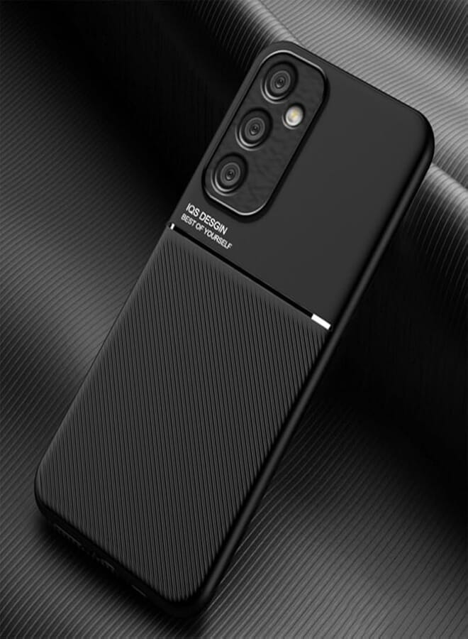 phone case compatible with Samsung galaxy A35 (5G) Classic shockproof silicone soft tpu leather hard pc mobile phone Magnetic Shockproof PC + TPU Phone Case for Samsung galaxy A35 (5G) (Black)
