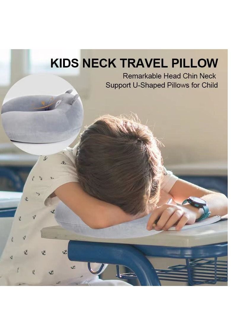 Excefore Lovely Animal Memory Foam Travel Pillow, U Shaped Neck Support Travel Pillow, Portable Washable Microfiber Cover Headrest, Suitable for Airplane, Car, Home & Office (Gray) - Image 4