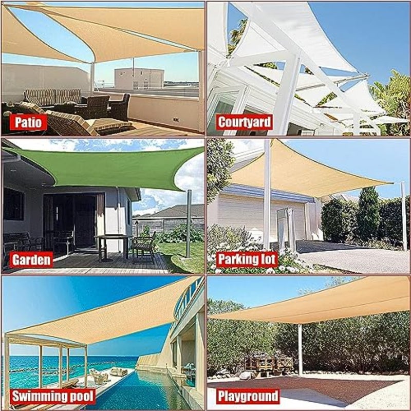 Shade Sail Hardware Kit with 4 PCS 13 FT Nylon-Coated Cable Wire 304 Grade Stainless Steel Installation Kit Set For Triangle Square Rectangle Sun Shade Sails Outdoor Use 117 PCS - Image 2