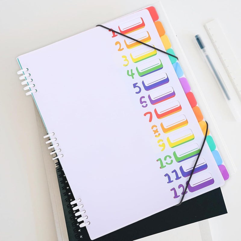 A4 Expanding File Folder Organizer 12-Layer Tab Folder Document Organizer White Multi-Pocket Office and School Filing for Receipts and Bills - Image 4