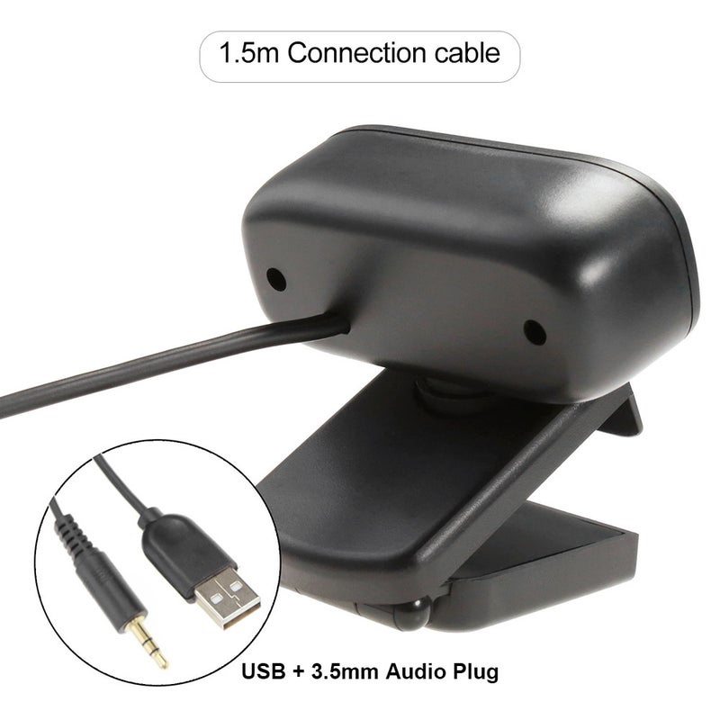720P HD Webcam Laptop Computer Camera Clip-on PC Web Camera USB Plug-and-Play with Microphone & 3.5mm Audio Plug for Live Streaming Video Calling Online Meeting Teaching - Image 4