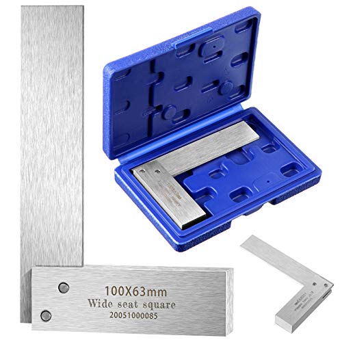 Weewooday Engineer Square Machinist Set - High Precision Steel Square for Woodworking - Wide Base, L-Type Measuring Tool(4 x 2.5 Inch) - Image 1