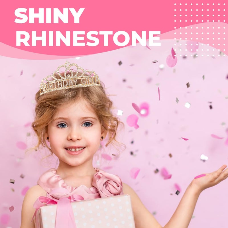 Papoopy Birthday Tiara and Crown with Sash for Women, Hair Accessories for Wedding Party Costume (A1) - Image 4