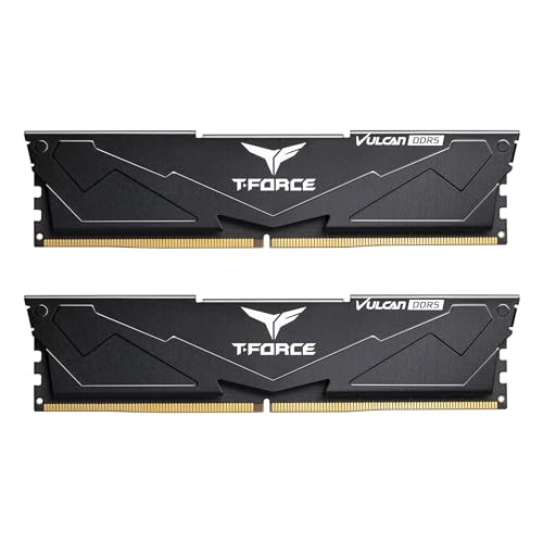 TEAMGROUP TForce Vulcan DDR5 64GB 2x32GB 6000MHz PC548000 CL38 Intel XMP 30 AMD Expo Compatible Desktop Memory Module Ram Black FLBD564G6000HC38ADC01 - Image 1