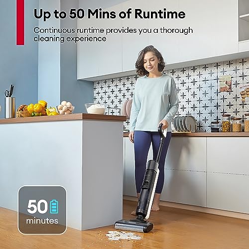 Ultenic Wet Dry Vacuum Cleaner,Cordless Vacuum Mop Combo with Self-Cleaning,Smart Mess Detection,50mins Runtime,3-in-1 Vacuum Mop for Hard Floors,Edge Cleaning,LED Display,Black,AC1 Elite - Image 5