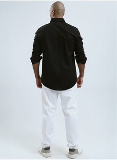 RAVIN Regular Fit Black Shirt with Full Buttons  - Image 5