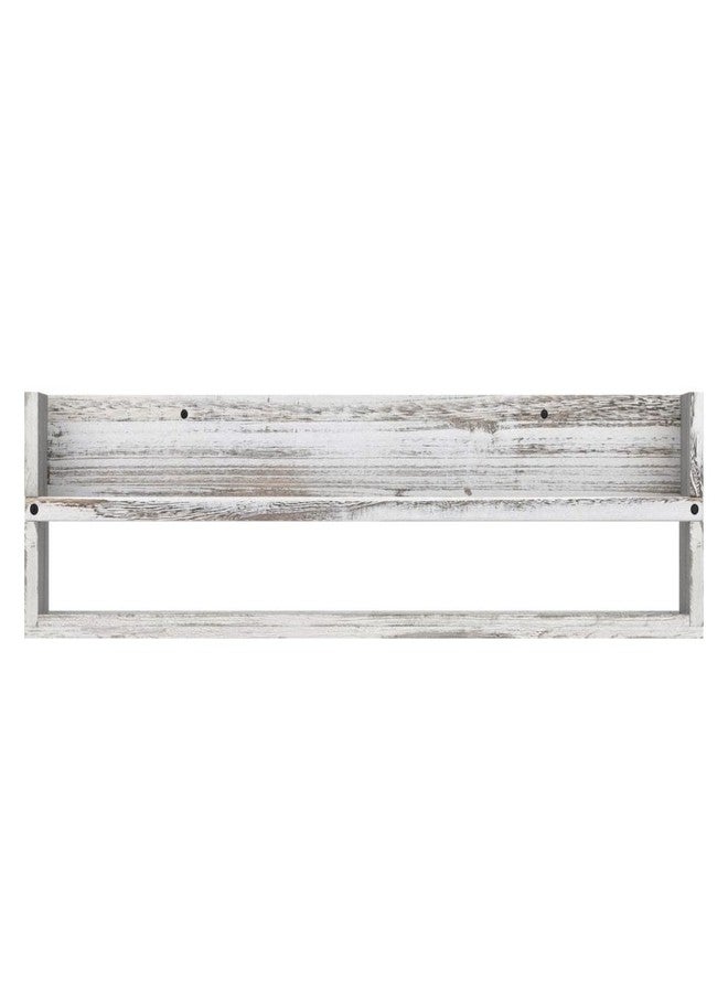 Brightmaison Polynez 30" Floating Shelves for Wall Decor, Kids Bookshelf, Nursery Book Shelves, Multiuse Shelf Set of 2 Wood Burnt White - Image 4