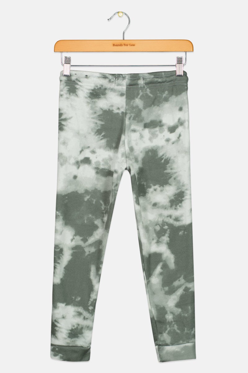 brooklyn Kids Boy Pull On Tie Dye Joggers Pant, Olive Combo - Image 2