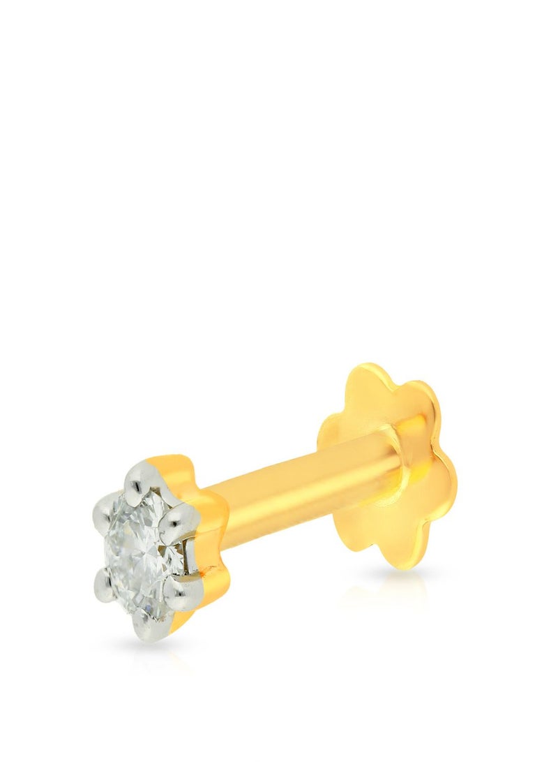 Malabar Gold and Diamonds دبوس أنف ماسي نقي من منجم 18 قيراط 750 للنساء MNGNNP0268 - Image 1