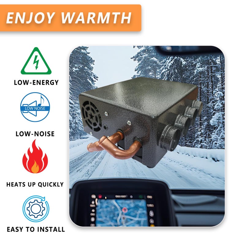XuSha 8000 BTU 4 Ports 12 Volt Universal Car Truck Fan Heater Air Heater Diesel Portable Parking Heater Low Profile Universal Auxiliary Cab Heater - Image 4