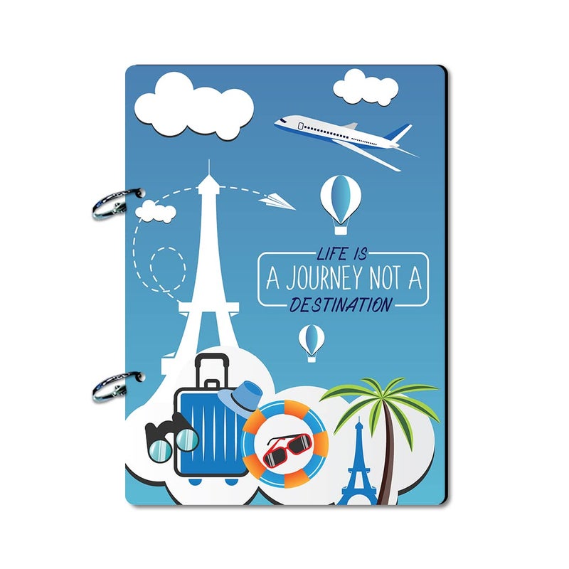 100Yellow ® Life Is A Journey Portrait Photo Album srapbook for capturing Travel and Adventures| 40 A5 pages | Size : 15.2 cm x 21.5 cm |Multicolour - Image 1