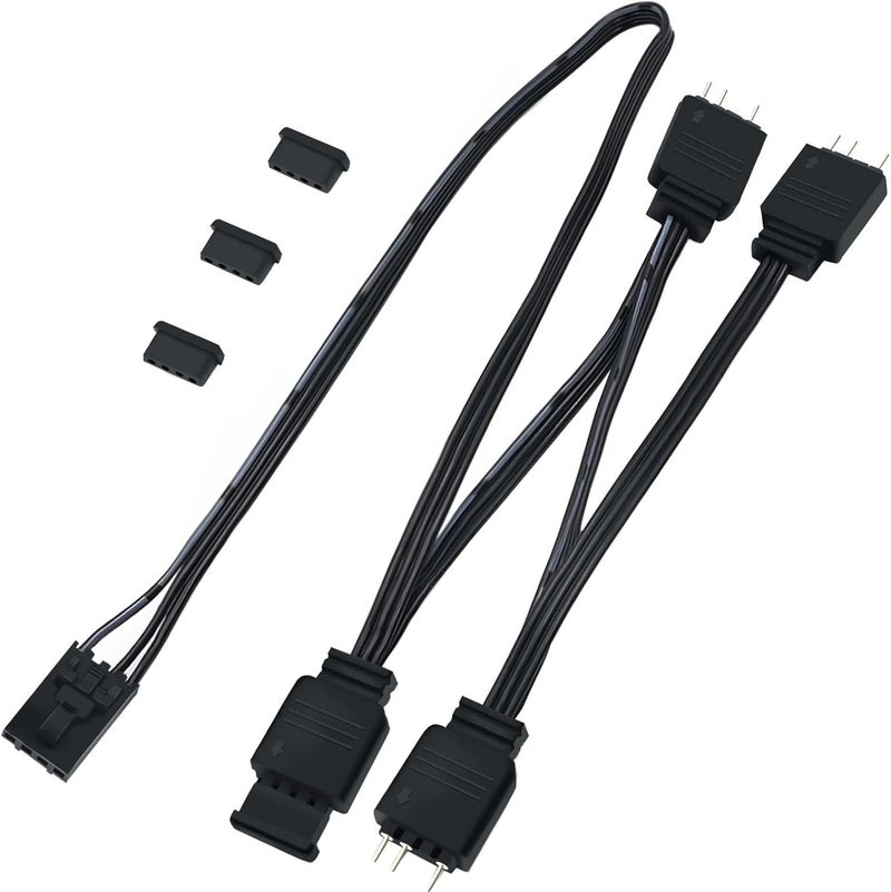 Luckam 4 Pin RGB Adapter for Corsair Commander Core and iCUE Commander CORE XT, 1 to 4 ARGB Splitter Extension Cable Connect to 5V 3-Pin ARGB Devices 19-in - Image 1