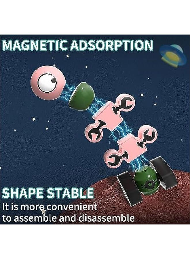 ميكسد 3-5-year-old الأطفال المغناطيسي لعبة الروبوت ، الوحش المغناطيسي كتل مكدسة تشوه اللعب ، مع تخزين مربع ، 3-4 5 6 7-year-old الأولاد هدية مجموعة ( كوكب الأرض ، 5 قطع ) - Image 4