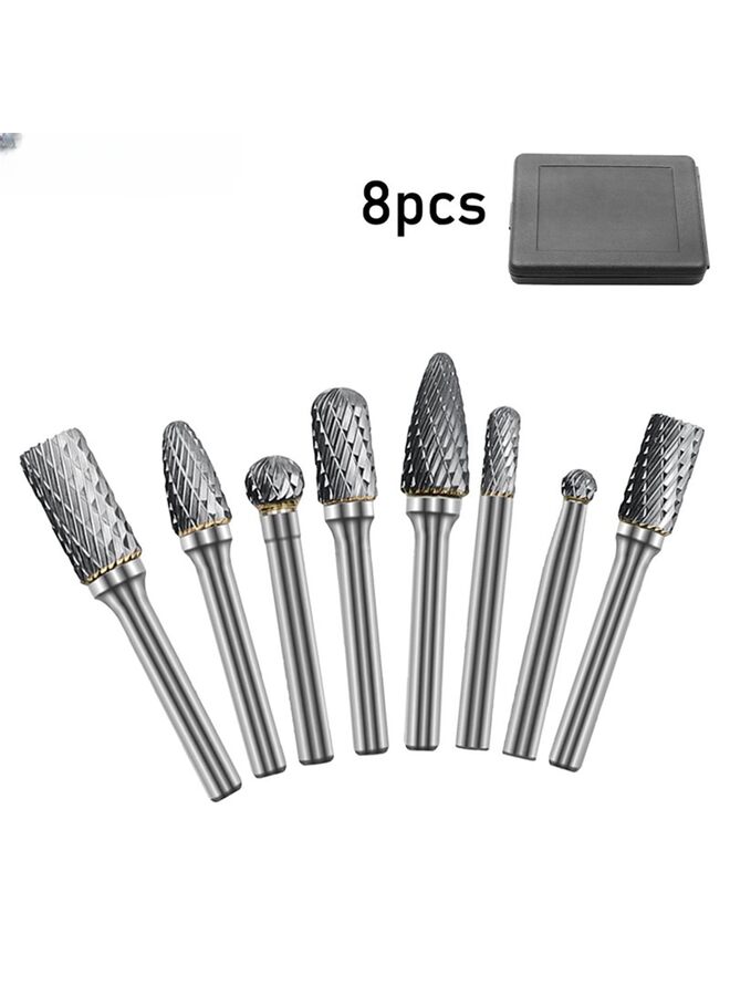 8pcs Carbide Burr Set Solid Power Tools Tungsten Carbide Rotary Files Bits for Die Grinder Metal Wood Carving Engraving Polishing Drilling Grinding Milling Cutting - Image 4