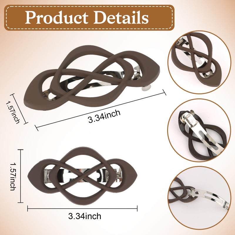 Amariver Hair Barrettes for Women 4packs Brown Hair Clips French Barrette Vintage HairClips f Stylish Accessories for Women Girls - Image 2
