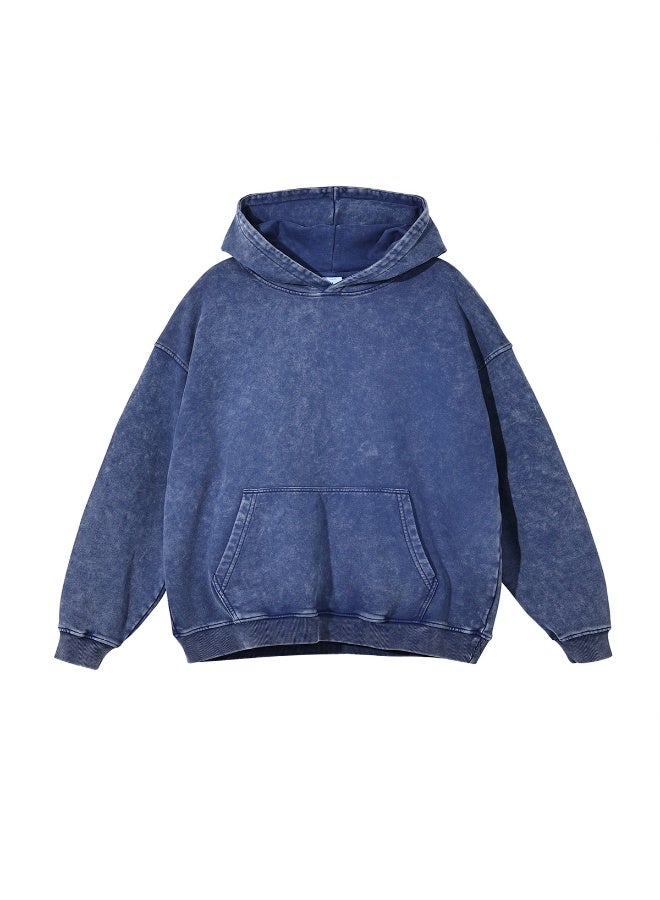 NIBEMINENT American Retro  Sweatshirt for Men and Women Spring and Autumn Washed Vintage  Loose Hooded Jacket - Image 1