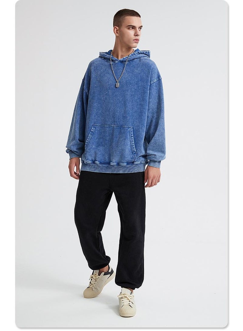 NIBEMINENT American Retro  Sweatshirt for Men and Women Spring and Autumn Washed Vintage  Loose Hooded Jacket - Image 2