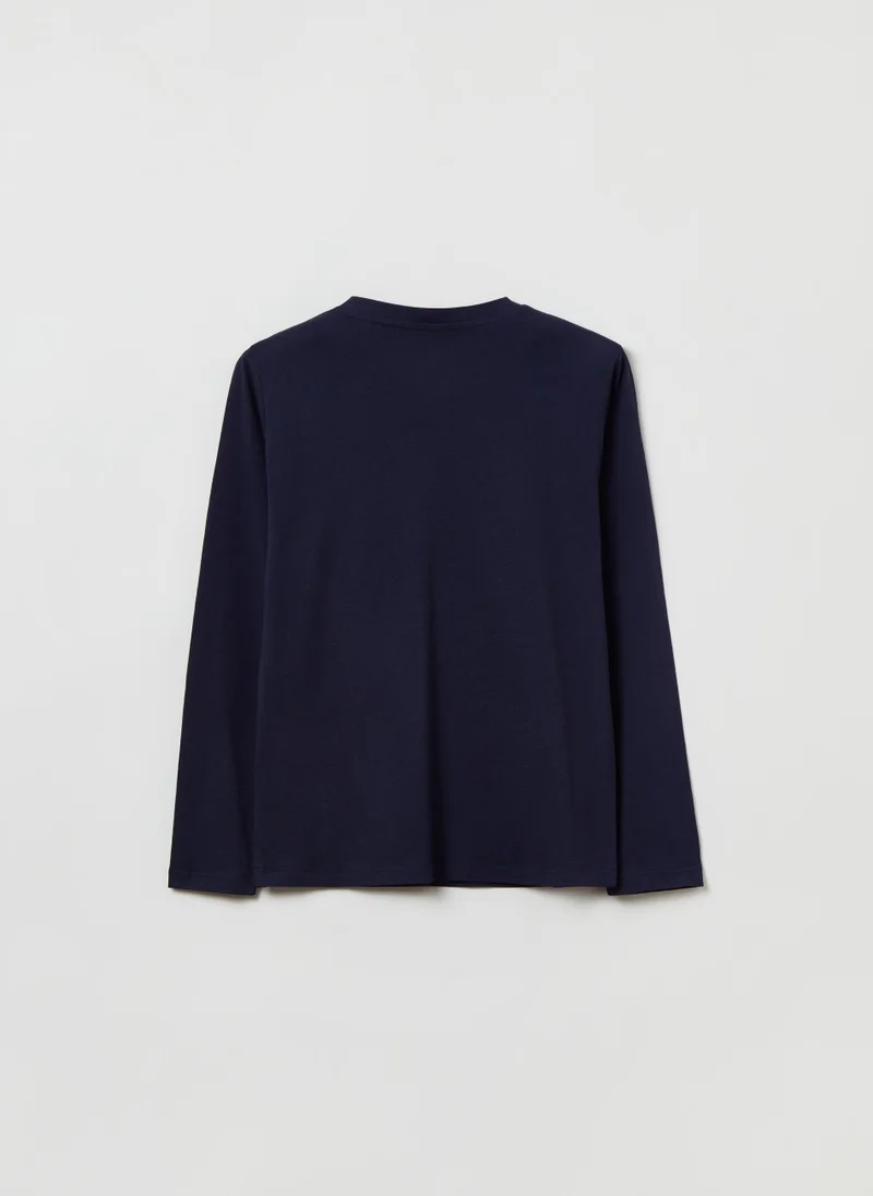او في اس Long-sleeved T-shirt with print