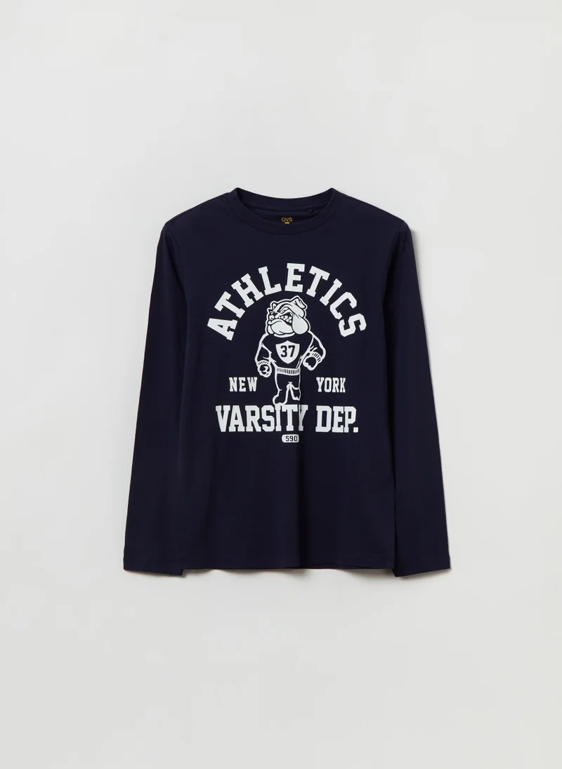 او في اس Long-sleeved T-shirt with print