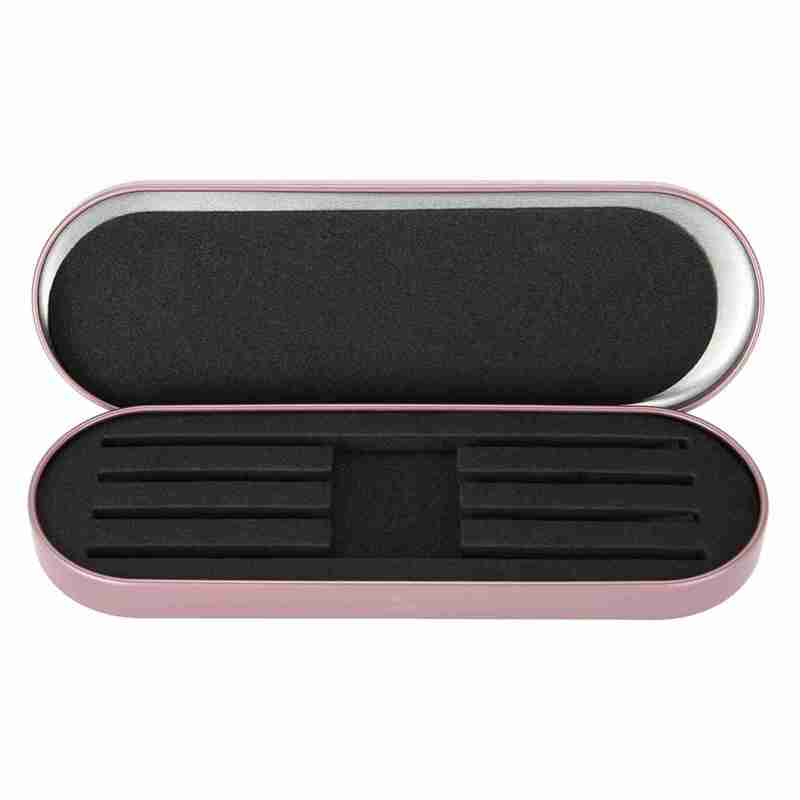 Eyelash Extension Tweezers Organizer: Rose Red Tinplate Material, Durable Slot Design, Small Portable Storage Box - Holds 4pcs Tweezers for Eyelash & Makeup Tool Storage - Image 5