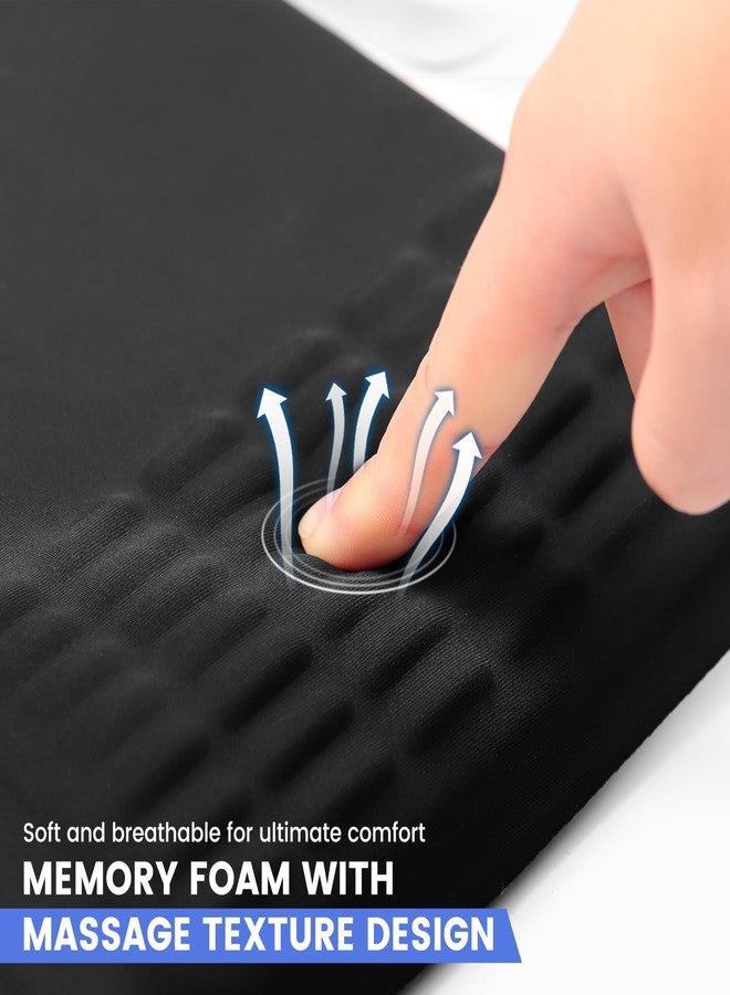 MEKASS Ergonomic Mouse Pad with Wrist Support, Wrist Rest Mousepad for Carpal Tunnel Pain Relief, Memory Foam with Massage Design, Non-Slip PU Base for Office and Home (Black) - Image 3