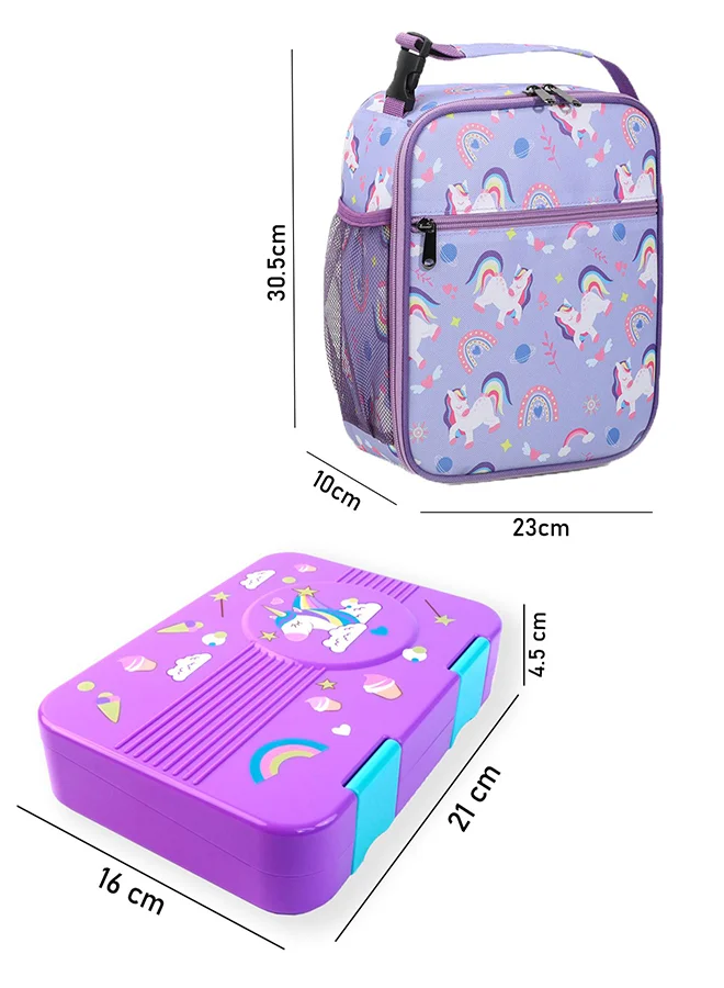 ليتل سربرايز بوكس Little Surprise Box, 2 pcs Uni LunchBag & Bento Lunch box for Kids