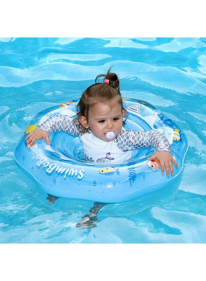 SwimBoBo Inflatable Baby Swimming Float With Safe Seat For Age 636 Months Toddler (Blue Ocean) - Image 1