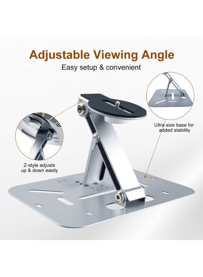 Bukela 3-in-1 Mini Projector Stand, Foldable, Easy Setup, Portable and 180° Adjustable, Projector Mount Compatible with Aurzen Projectors, for Table/Wall/Ceiling/Outdoor（¼-Inch Screw, Silver） - Image 3