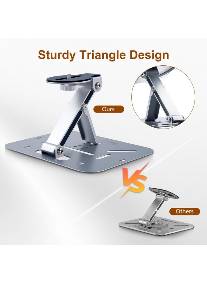 Bukela 3-in-1 Mini Projector Stand, Foldable, Easy Setup, Portable and 180° Adjustable, Projector Mount Compatible with Aurzen Projectors, for Table/Wall/Ceiling/Outdoor（¼-Inch Screw, Silver） - Image 4