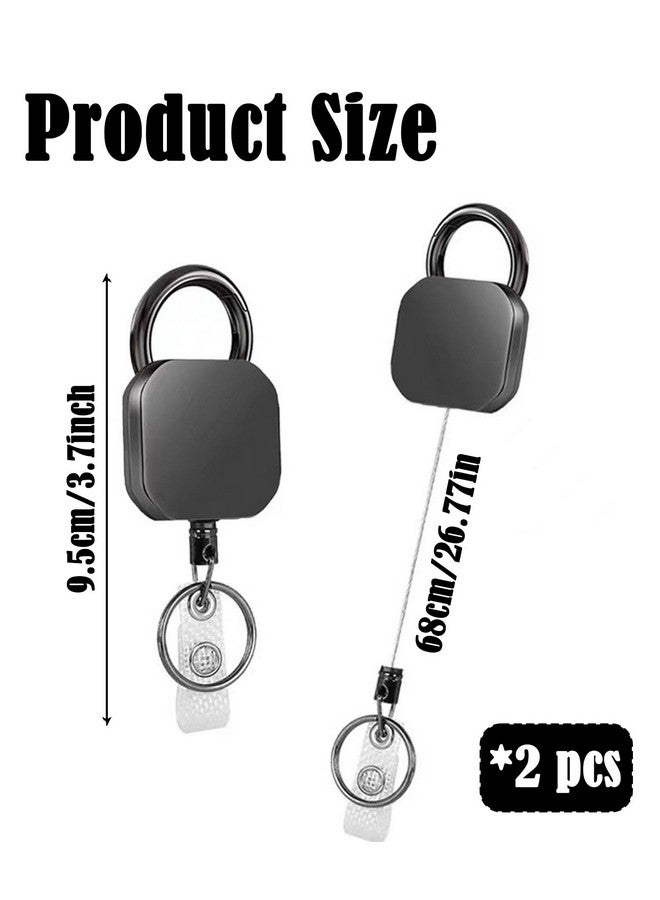 NUDFSY 2 Pcs Id Card Pulley, Id Card Holder, Easy to Carry Id Pulley Office Car & Bike Heavy Duty Id Card Holder Suitable for Men and Women (Black) - Image 2