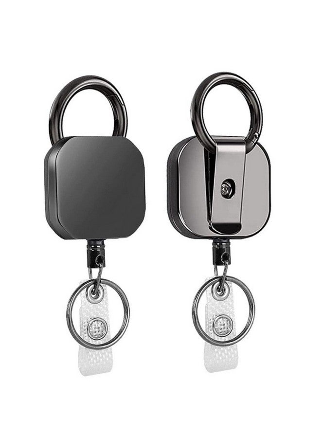 NUDFSY 2 Pcs Id Card Pulley, Id Card Holder, Easy to Carry Id Pulley Office Car & Bike Heavy Duty Id Card Holder Suitable for Men and Women (Black) - Image 1