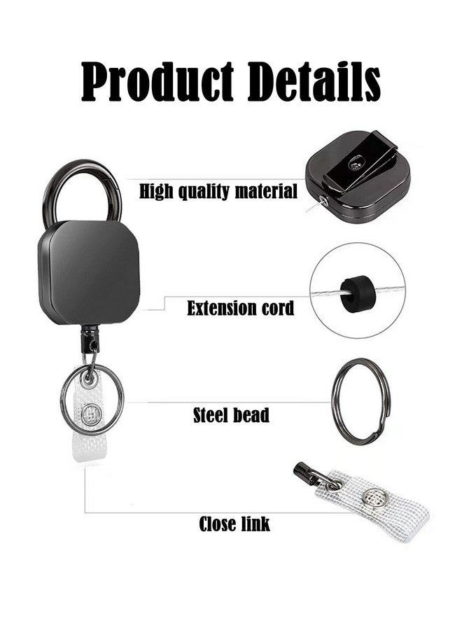 NUDFSY 2 Pcs Id Card Pulley, Id Card Holder, Easy to Carry Id Pulley Office Car & Bike Heavy Duty Id Card Holder Suitable for Men and Women (Black) - Image 4