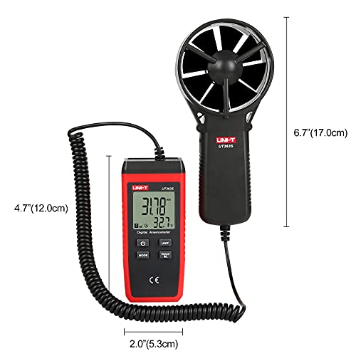 UNI-T UT363S Handheld Anemometer Wind Speed Meter Wind Chill Air Temperature Gauge -14°F to 122°F/-10°C to 50°C with Extendable Wind Sensor LCD Backlight Max Min Avg Data Hold, 1 Meter Drop Durability - Image 4
