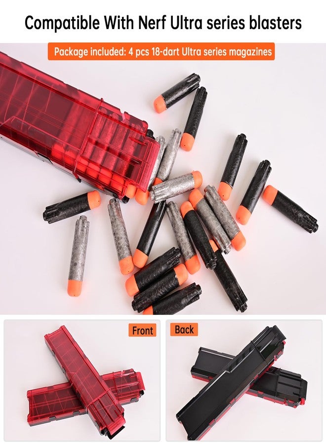 OIMIO Magazine, 18-Dart Clips for Nerf Ultra Series Blasters 4 pcs (Red & Black) - Image 3