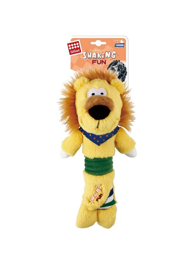 GIGWI - GiGwi Shaking Fun Lion Toy for Dogs, Non-Toxic, Soft, Plush Dog Toy, Shake to Squeak, Perfect for Cuddling, Chewing, Fetching, Tossing, Reduces Boredom, Anxiety, Suitable for Medium Dog Breeds - Image 1