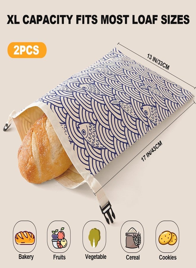 Augine Beeswax Bread Bags for Sourdough, Reusable Bread Bags for Homemade Bread, 2 Pack Bread Storage, Prefect Gifts, XL Cap - Image 2