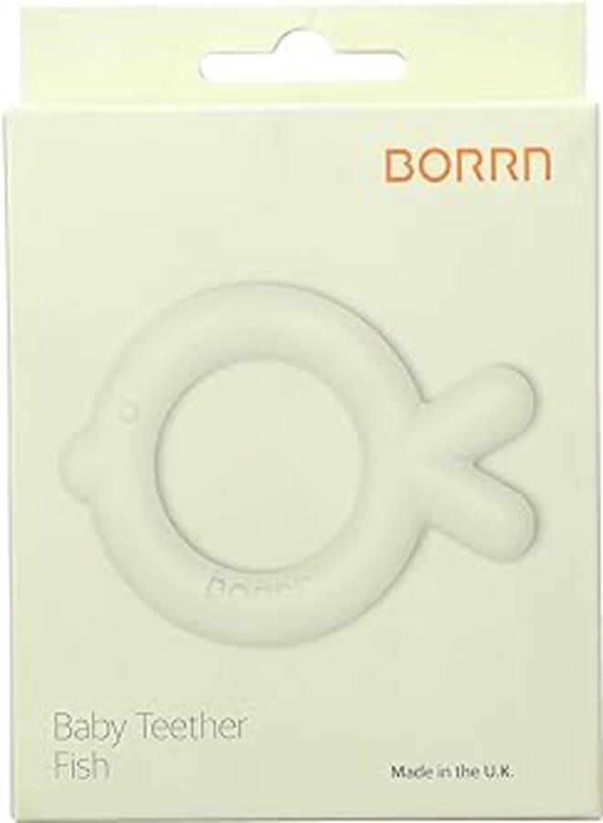 Borrn Silicone Fish Shaped Baby Teether - Green