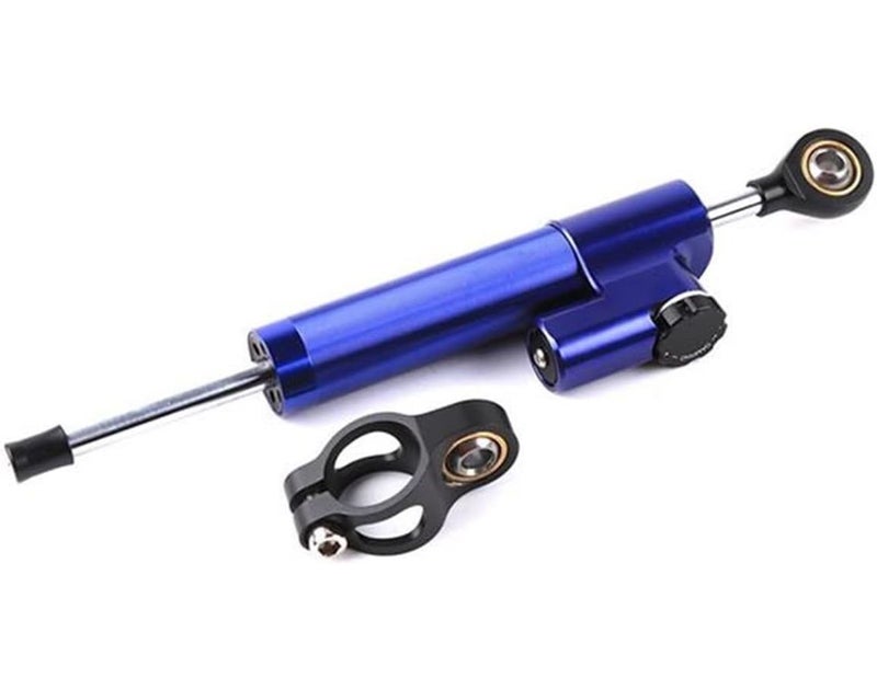 Adjustable Motorcycle Steering Damper Shock Absorber Blue For Most Heavy Duty Models - Image 1