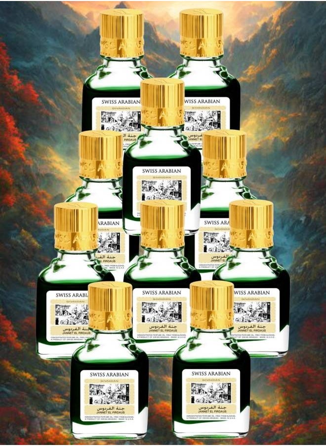 SWISS ARABIAN - 10 Pieces Jannet El Firdaus Perfume Oil 9ML - Image 1