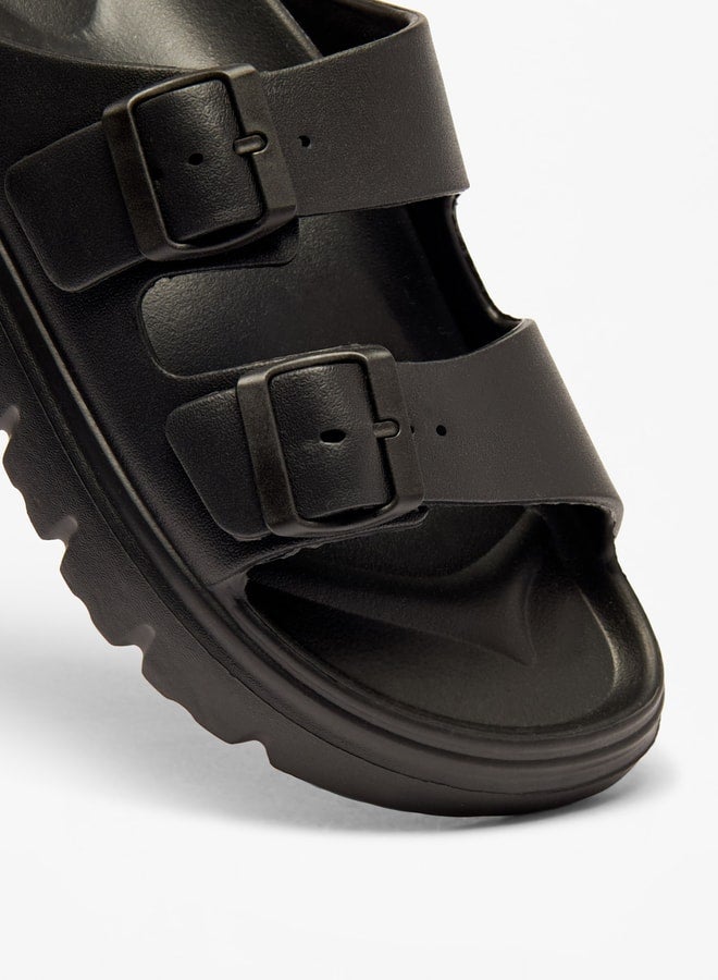 سيليست صنادل نسائية سهلة الارتداء بلون سادة مع إبزيم - Image 4