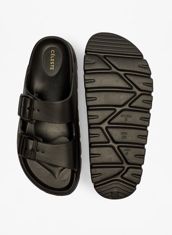 سيليست صنادل نسائية سهلة الارتداء بلون سادة مع إبزيم - Image 5