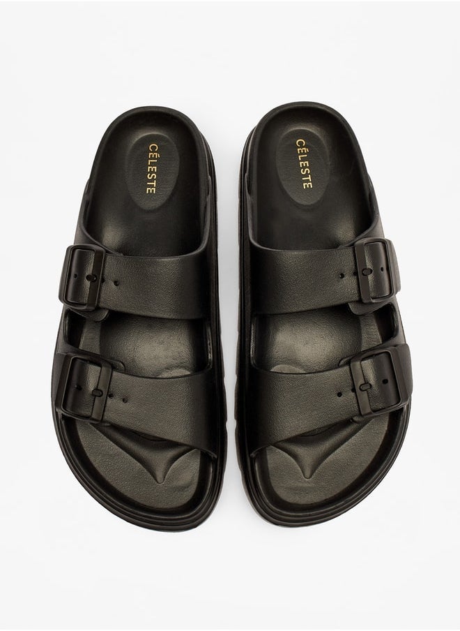 سيليست صنادل نسائية سهلة الارتداء بلون سادة مع إبزيم - Image 2