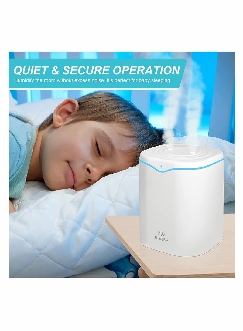 Excefore Humidifiers for Bedroom, 2L Cool Mist Humidifier for bedroom, USB Portable Desk Humidifier, Quiet Ultrasonic Humidifier with 2 Mist Modes, Auto Shut Off for Travel Home - Image 4