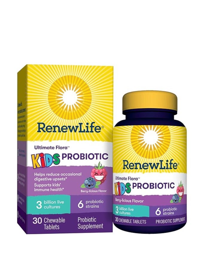 Renew Life RenewLife Ultimate Flora Kids Probiotic Berry-Licious Flavor 30 Chewable Tablets